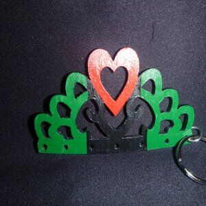 Red, Black & Green Princess Keychain